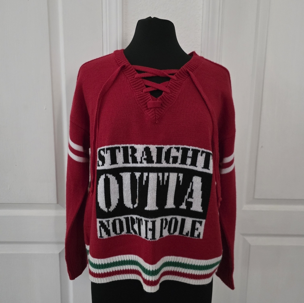 Straight Outta Light-up Ugly Christmas Sweater NWT